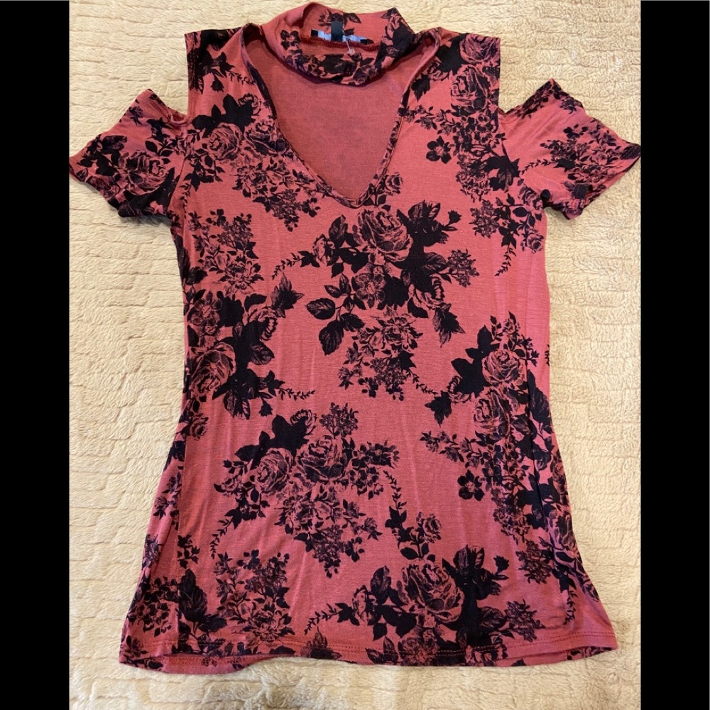 Low Cut Cold Shoulder Blouse